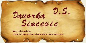 Davorka Simčević vizit kartica
